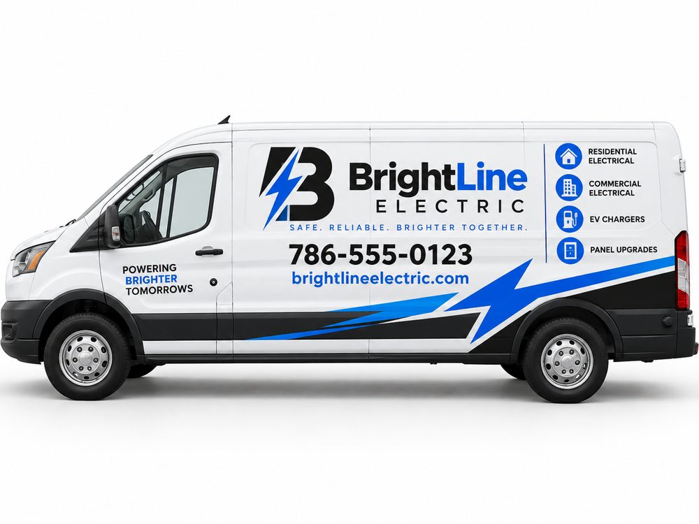 Two Color vehicle graphics example for BrightLine Electric